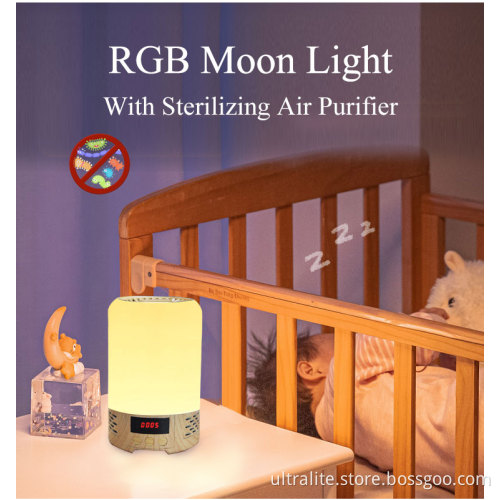 Bedroom Night Light Home Air Ionizer Purifier RGB Light Decoration